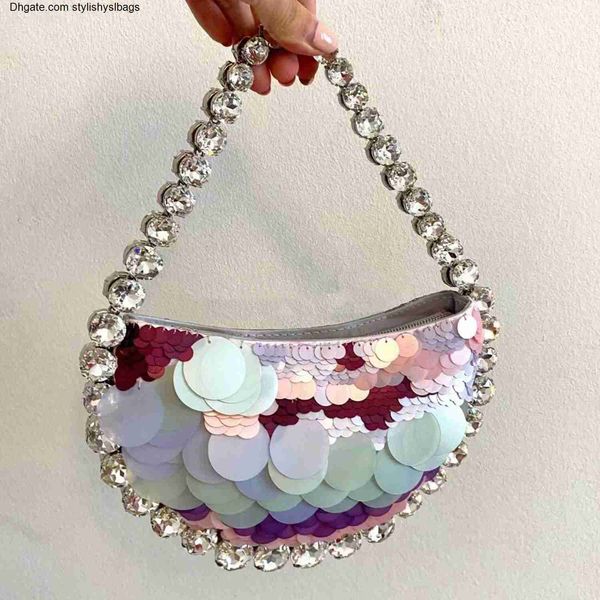 shoulder bags luxury women messenger bag rhinestone flash diamond handbag pillow cylinder shoulder crossbody bag women pearlite layer party